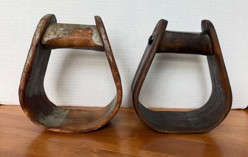 Vintage Wooden Horse Stirrup Decor Display Cabin Cottage Farmhouse Granny Core