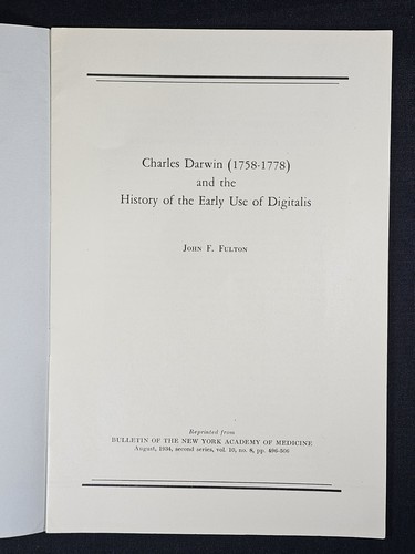 1934 Charles Darwin (1758-1778) and the history of the early use of digitalis - Picture 5 of 9