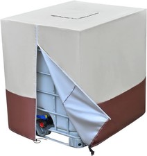 IBC Tote Cover 600D 275 Gallon Water Tank Protective Cover Beige Brown with Z...