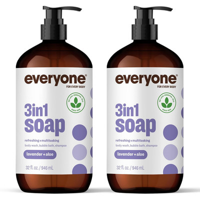 3-in-1 Soap, Body Wash, Bubble Bath & Shampoo, Lavender Aloe, 2 Pack