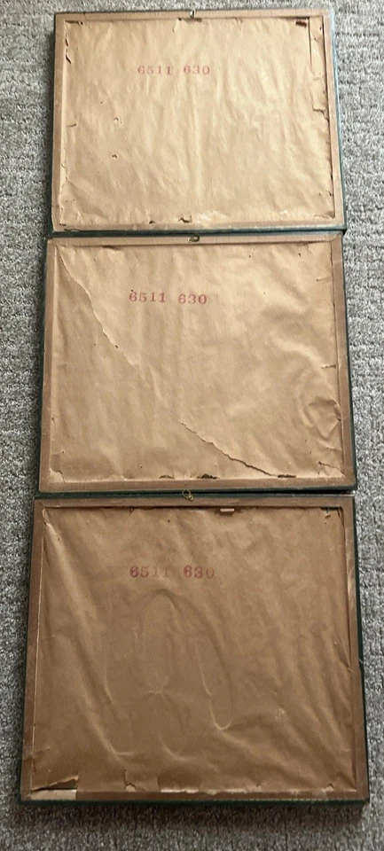 Juego de tres pinturas acuarela enmarcadas William MCK Spier firmado de colección Foto 3 de 3