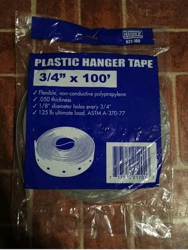 H21100 3/4” x 100ft Plastic Hanger Tape - Pluming Hanger Tape FREE SHIPPING - Picture 2 of 2