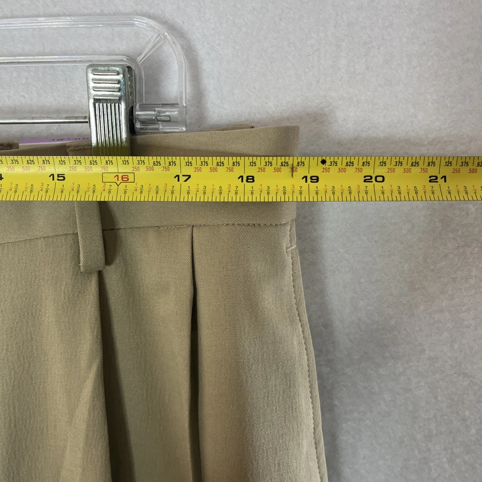 全新带标签 Saddlebred 38W x 30L 直筒舒适弹性卡其色正装裤 MSRP $75 — 第 3/4 张图片