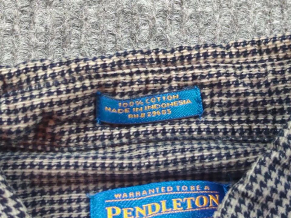Pendleton Shirt Mens XL Gray Check Long Sleeve Button Outdoor  Cotton Soft - Image 4 of 4