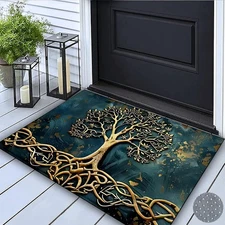 Welcome Door Mat Kitchen Floor Mats, Crystal Velvet Fabric With Silicone