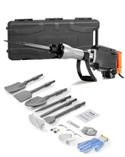 VEVOR Demolition Jack Hammer Concrete Breaker 2200W Hammer 6 Chisel Bits Black