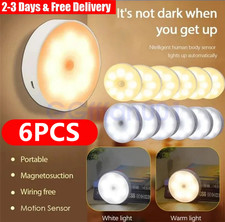 6PCS USB Rechargeable Motion Sensor Night Light Set for Cabinet Wardrobe Stairs