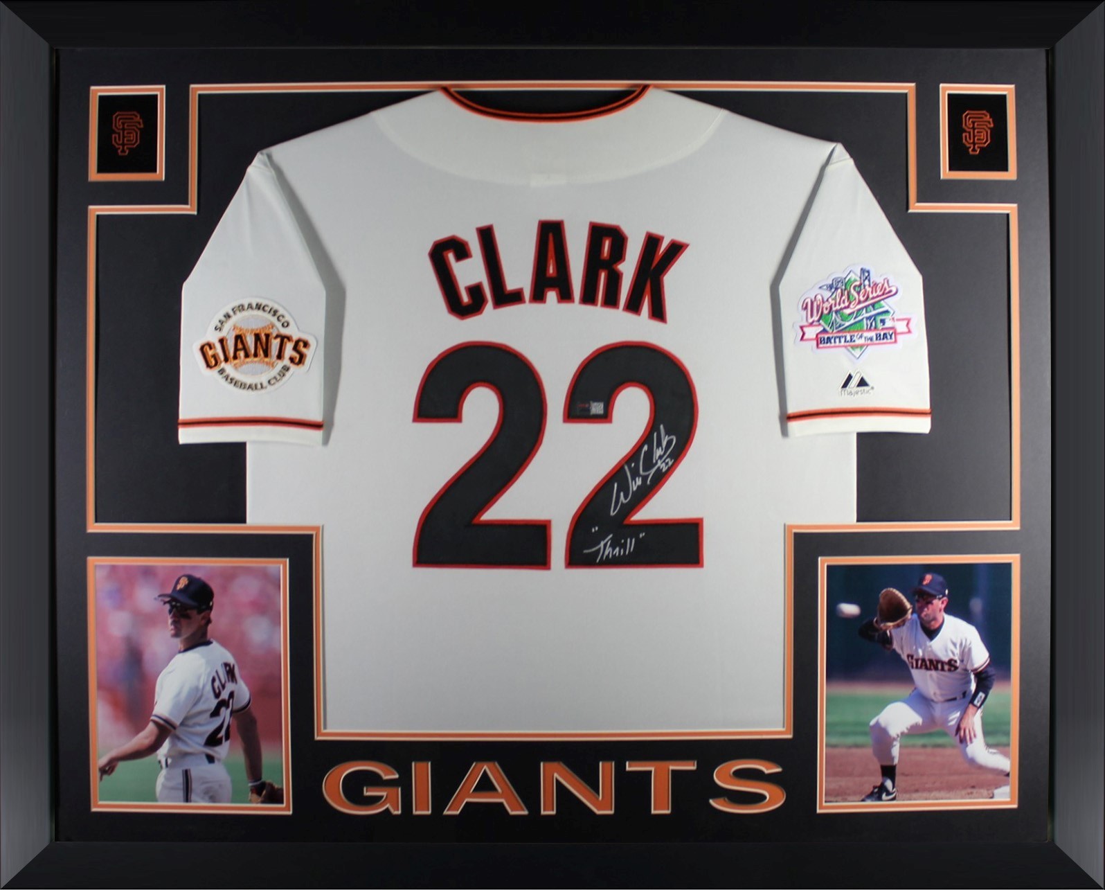 Will Clark Signed San Francisco Giants 1989 World Series Framed Jersey TRISTAR
