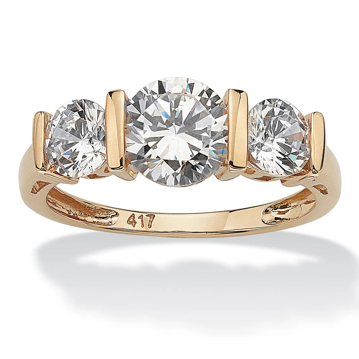 Cubic Zirconia Yellow Gold 10k Engagement & Wedding Jewelry for