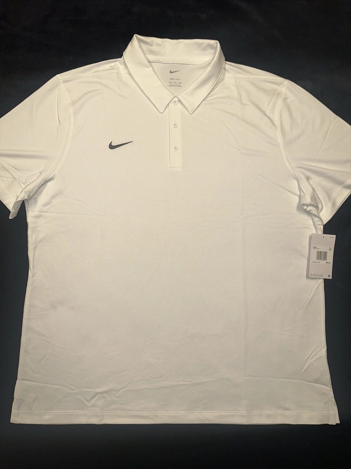 Nike DRI-FIT Polo Shirt Men’s 2XLarge / White Embroidered Polo #CI4470-100