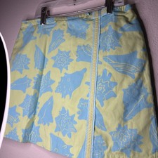 Lilly Pulitzer Skirt Girls 14 Green blue Sea Ocean Shells Bow GC5