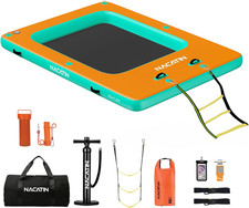 Inflatable Floating Dock, Portable Inflatable Island Platform, with Air Pump, Re