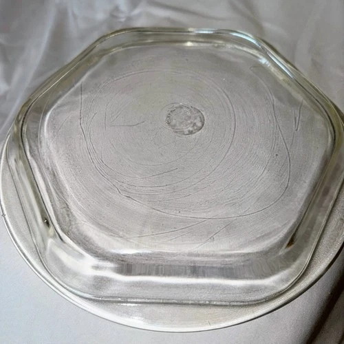Vintage PYREX Agee Clear Glass Octagonal Casserole Dish 9.5" x 1.5"