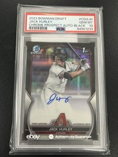 JACK HURLEY 2023 Bowman Draft Chrome 1ST Black Refractor #'d 25/75 PSA 10 GEM