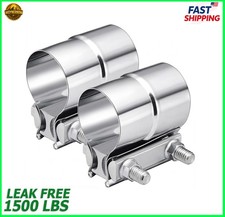 2 Exhaust Clamp Lap Joint Band Clamp Stainless Steel Muffler Pipe Repair 2 Pack
