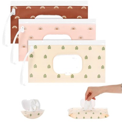 Wiederverwendbare Feuchttuchbox 3er Set portable Tasche Beutel für unterwegs
