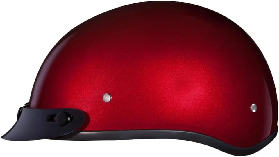 Casco de motocicleta Daytona Half Skull Cap aprobado por el DOT ligero negro Foto 2 de 4