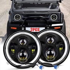 Pair Dot 7inch Round Led Headlights Hilo Beam Drl For Suzuki Samurai 1986-1995