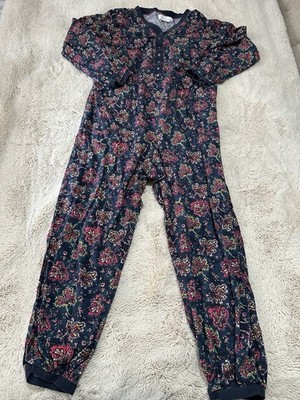 Anthropologie Fireside Flannel Sleep Jumpsuit Women s Size S Floral Print