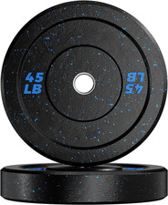 10/25/35/45 LB Olympic Bumper Plates Pair, 2-Inch Rubber Olympic Weight Plates