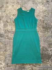 Banana Republic Sheath Dress Womens 8 Green Stretch Back Zip Fitted Cocktail