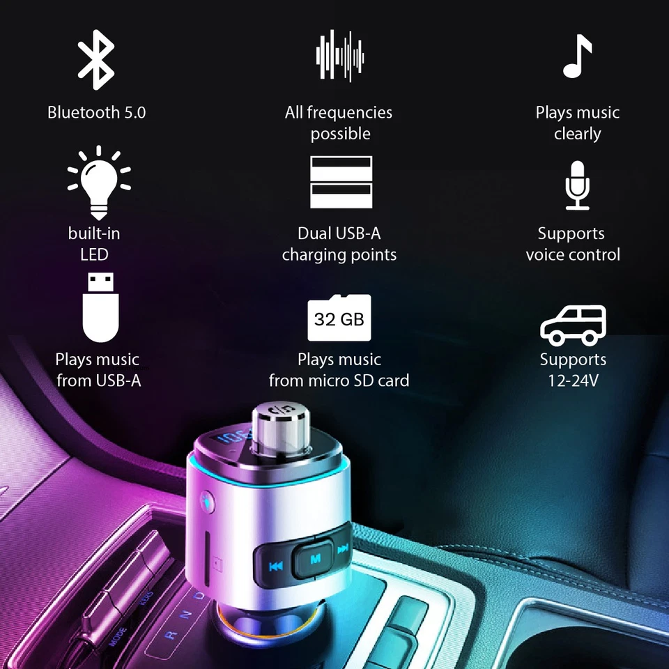 Bluetooth Car Adapter FM Transmitter Bluetooth FM Transmitter for Car - Image 4 of 4
