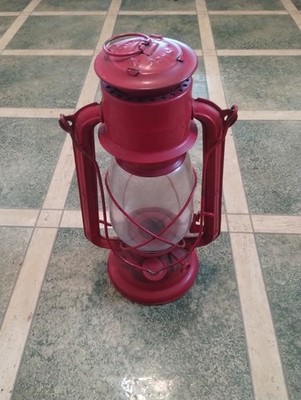 Red JUPITER 2 Lantern Kerosene Oil & Storm Lamp Vintage Railroad