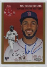 2023 Chrome Platinum Anniversary Gold Refractor 25/50 Narciso Crook Auto v9t