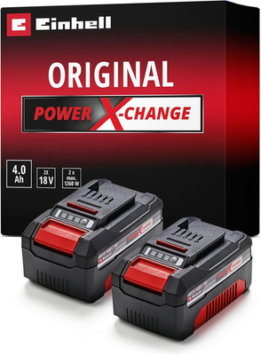 Original Einhell Akku-Twinpack PXC 18 V 4,0 Ah (2 Akkus Im Set, 900 W, Power X-C