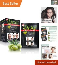 Dexe 10 PCS Hair Dye Shampoo - Permanent Black Color for Men  Women - Natural