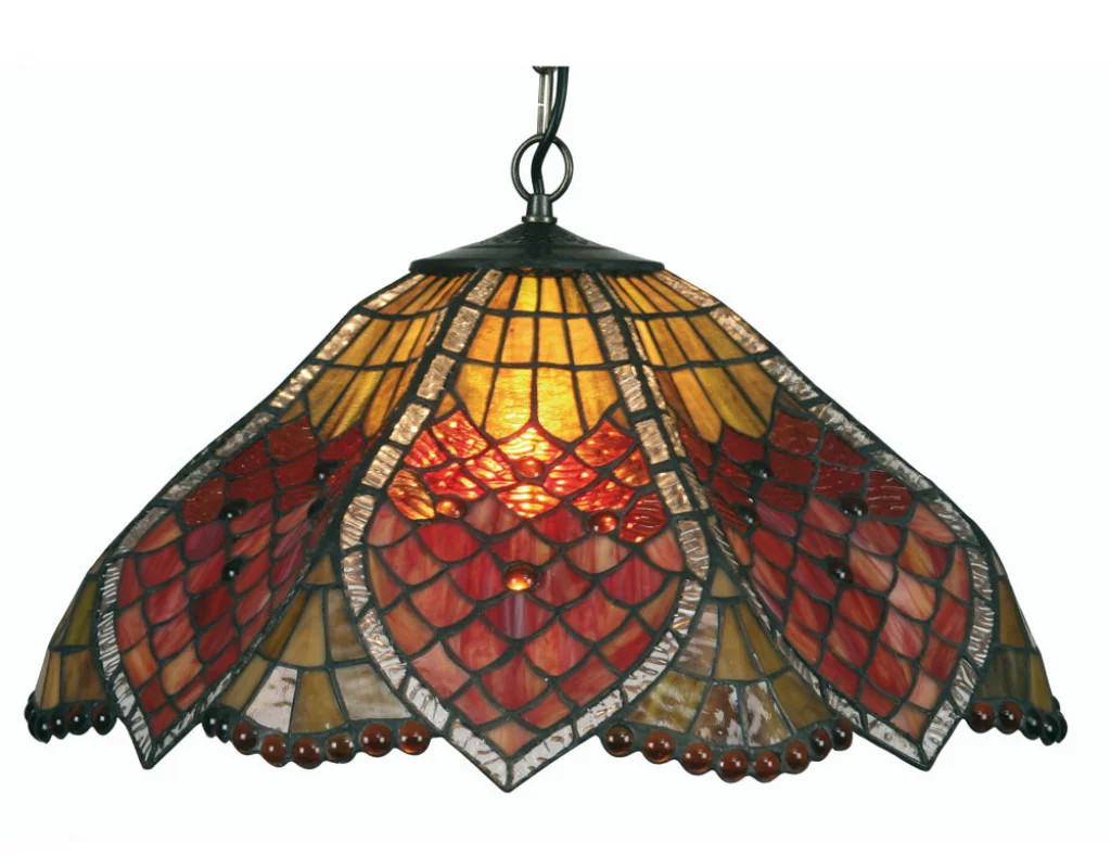 Ceiling Light Antique Orsino Red Amber 400mm Oaks Lighting OT 1318/16 P