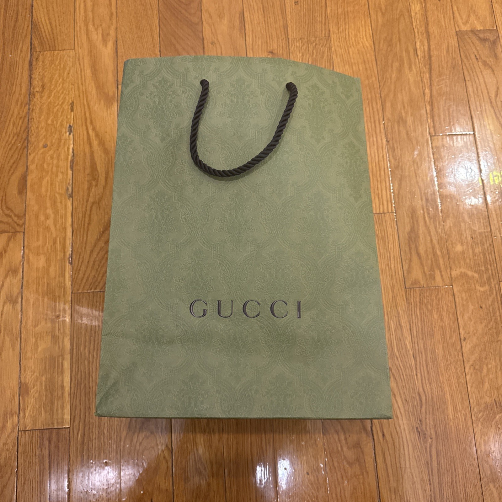 Borsa shopping Gucci - broccato verde - dimensioni medie - 10” x 13,75” x 5,5” pollici - nuova