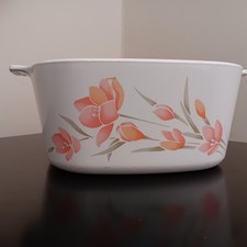 Corning Ware Peach Floral A-3-B Casserole Dish Only No Lid