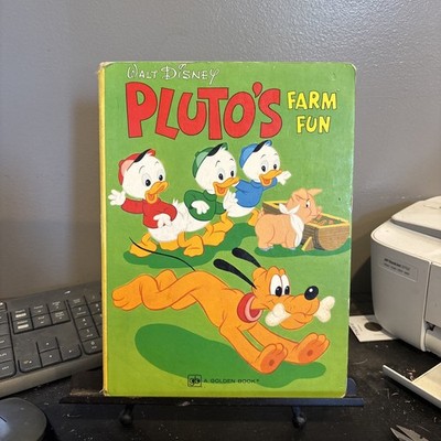Vintage 1973 Walt Disney Pluto s Farm Fun A Golden Book Board Book 11530