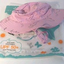 Pink Dinosaur Baby/Toddler Cap/Sun Hat With Adjustable Strap SIZE 6/12 Months