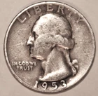 1953-D Washington Silver Quarter - Fine/VF - #3212EA