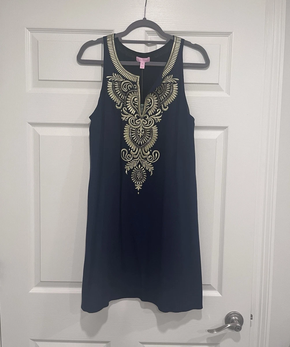 navy blue and gold lilly pulitzer dress Lilly Pulitzer | Dresses | Lilly Pulitzer Navy Blue And Gold Slip Dress