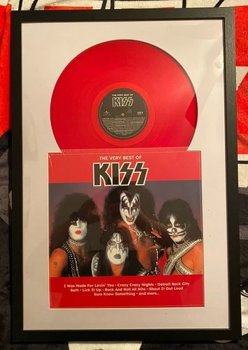 KISS 2025 The Very Best Of KISS Red Vinyl LP Framed  MINT Never Played Shrink