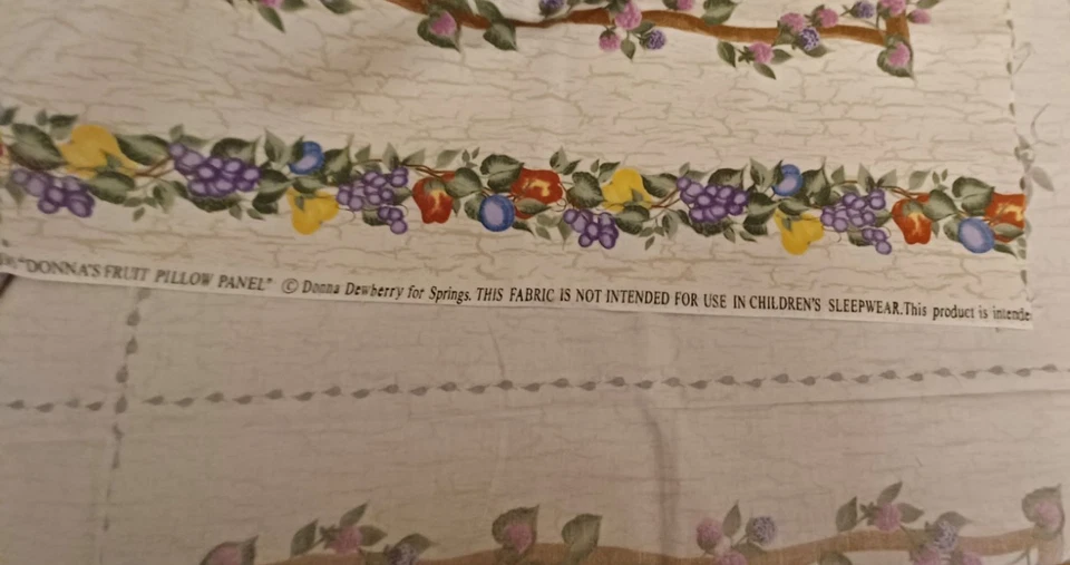 De Colección Algodón FAbric Daisy Kingdom Donna's Fruit Almohada Panel Corte Coser 14x14 Foto 2 de 4