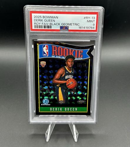 2025-26 Bowman Derik Queen ROTY Favorites Black Geometric Refractor /10 PSA 9