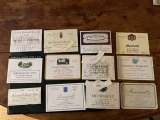 12 ETIQUETTES MEURSAULT DONT 1962 1967 1973 GAUNOUX PATRIARCHE BLONDEAU DANNE