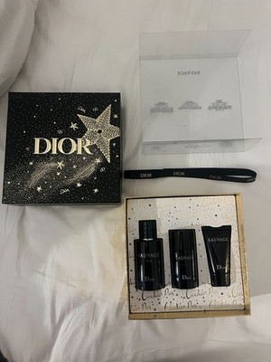 DIOR Sauvage 3pc Gift Set 3.4 OZ Parfum, 2.6oz Deodorant, 1.7oz Aftershave NEW