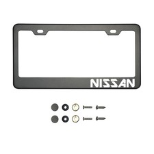 Matte Black License Plate Frame Chrome Custom Laser Etched Metal Screw Cap Matte Black License Plate Frame Chrome Custom Laser Etched Metal Screw Cap