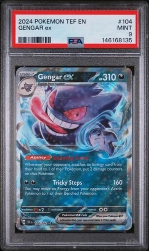 Gengar ex 104 Pokémon TCG 2024 Ultra Rare Holo Temporal Forces PSA 9 Mint