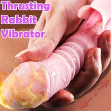 Thrusting Rotating Rabbit Vibrator Dildo G Spot Clit Massager Sex Toys for Women