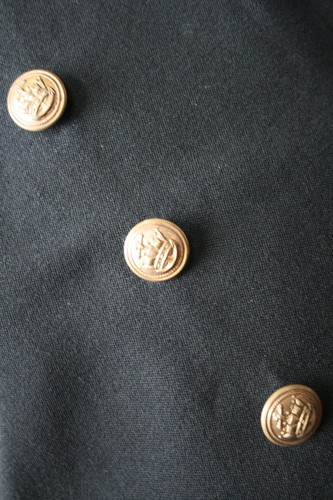 Vtg 1974 Royal Navy military blue double breasted gold button dress Jacket large - Picture 4 of 12