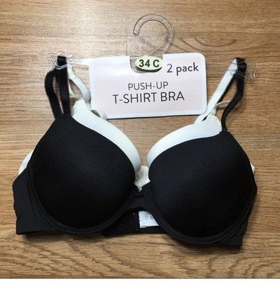 Forever 21 NWT Push Up T-shirt Bra 34C (2pack)  Black And Cream