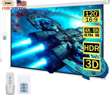 120" Motorized Projector Screen Electric Diagonal Automatic Projection 16:9 H...