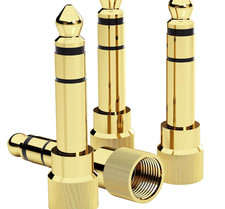 5Pcs Gold Plated Stereo Phone Screw-On Adapter 6.35Mm 1/4 Inch Male to 3.5Mm 