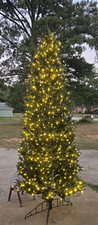 9 ft FRONTGATE Pre-Lit Artificial Christmas Tree with Stand, Plastic/Metal